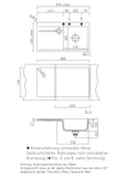 SYSTEMCERAM Einbauspüle Stema 90 F Be. Re. Grönland 12 inkl. Excenterbetätigung, für 60 cm Schrankbreite, Spüle zum flächenbündigen Einbau mit Sinktop Resteausguss, inkl. 4 x Eckradien R 10 Auflage Becken rechts 55520212