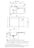 SYSTEMCERAM Einbauspüle Stema 90 F Be. Li. Grönland 12 inkl. Excenterbetätigung, für 60 cm Schrankbreite, Spüle zum flächenbündigen Einbau mit Sinktop Resteausguss, inkl. 4 x Eckradien R 10 Auflage Becken links 55530212