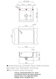 SYSTEMCERAM Einbauspüle Mera 57 F Magnolie 10 inkl. Excenterbetätigung, für 60 cm Schrankbreite, Spüle zum flächenbündigen Einbau, inkl. 4 x Eckradien R 10 Auflage keine Beckenlage 55570210
