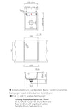 SYSTEMCERAM Einbauspüle Mera 39 F Nero 68 inkl. Handbetätigung, für 40 cm Schrankbreite, Spüle zum flächenbündigen Einbau, inkl. 4 x Eckradien R 10 Auflage keine Beckenlage 55610168