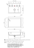 SYSTEMCERAM Einbauspüle Mera 80 F Nero 68 inkl. Excenterbetätigung, für 80 cm Schrankbreite, Spüle zum flächenbündigen Einbau, inkl. 4 x Eckradien R 10 Auflage keine Beckenlage 55700268
