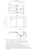 SYSTEMCERAM Einbauspüle Genea 87 F Fango 23 inkl. Handbetätigung, für 50 cm Schrankbreite, Spüle zum flächenbündigen Einbau, inkl. 4 x Eckradien R 10 Auflage reversibel 55910123