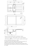 SYSTEMCERAM Einbauspüle Genea 100 F Fango 23 inkl. Excenterbetätigung, für 60 cm Schrankbreite, Spüle zum flächenbündigen Einbau, inkl. 4 x Eckradien R 10 Auflage reversibel 55920223