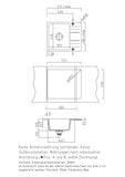 SYSTEMCERAM Einbauspüle Genea 60 F Titan 78 inkl. Excenterbetätigung, für 50 cm Schrankbreite, Spüle zum flächenbündigen Einbau, inkl. 4 x Eckradien R 10 Auflage reversibel 55970278