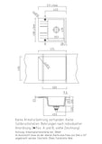 SYSTEMCERAM Einbauspüle Genea 60 F Titan 78 inkl. Excenterbetätigung, für 50 cm Schrankbreite, Spüle zum flächenbündigen Einbau, inkl. 4 x Eckradien R 10 Auflage reversibel 55970278