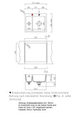 SYSTEMCERAM Einbauspüle Mera 60 F Eibe 56 inkl. Handbetätigung, für 60 cm Schrankbreite, Spüle zum flächenbündigen Einbau, inkl. 4 x Eckradien R 10 Auflage keine Beckenlage 55980156