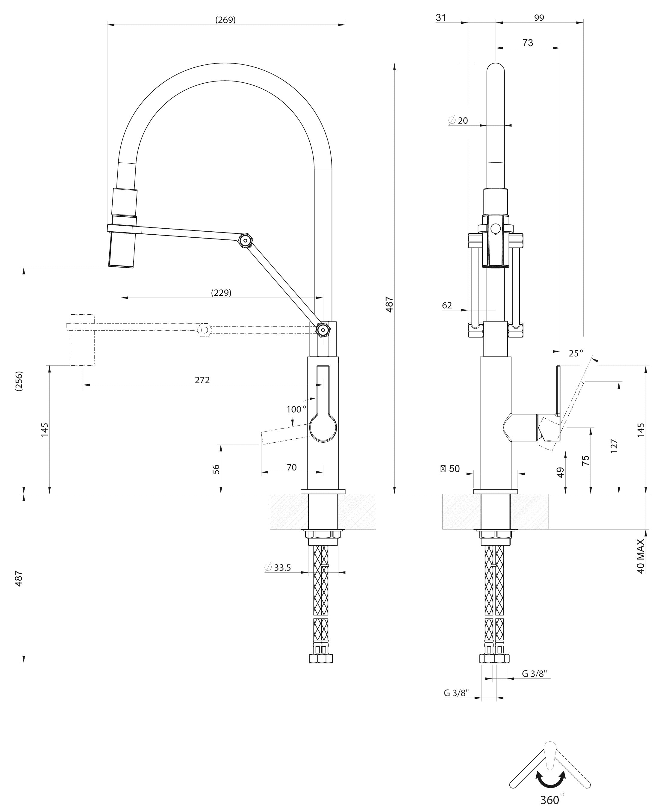 SYSTEMCERAM Armatur Offeo Pro Schwarz   18734