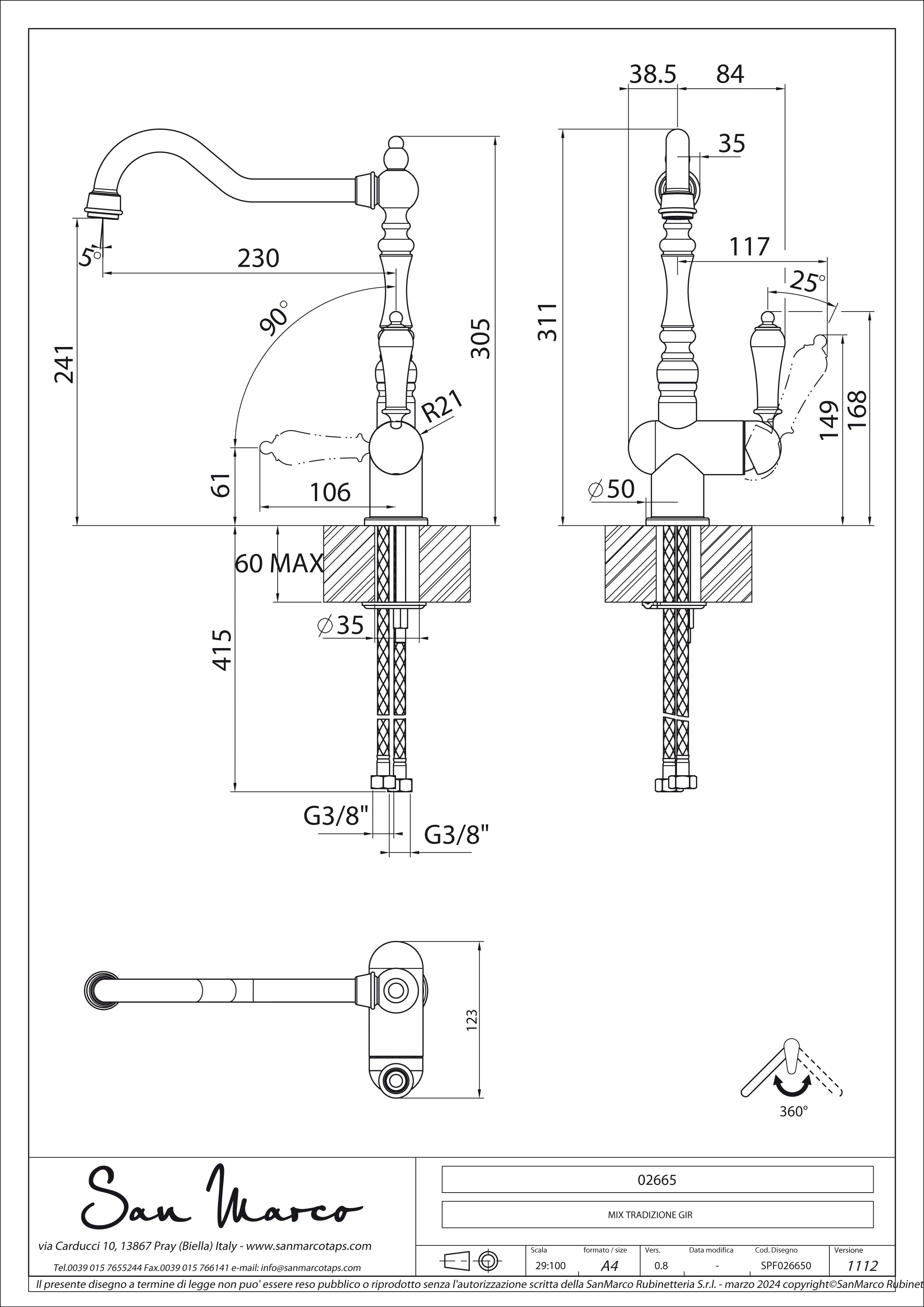 SYSTEMCERAM Armatur Rubi Edelstahlfinish   10312