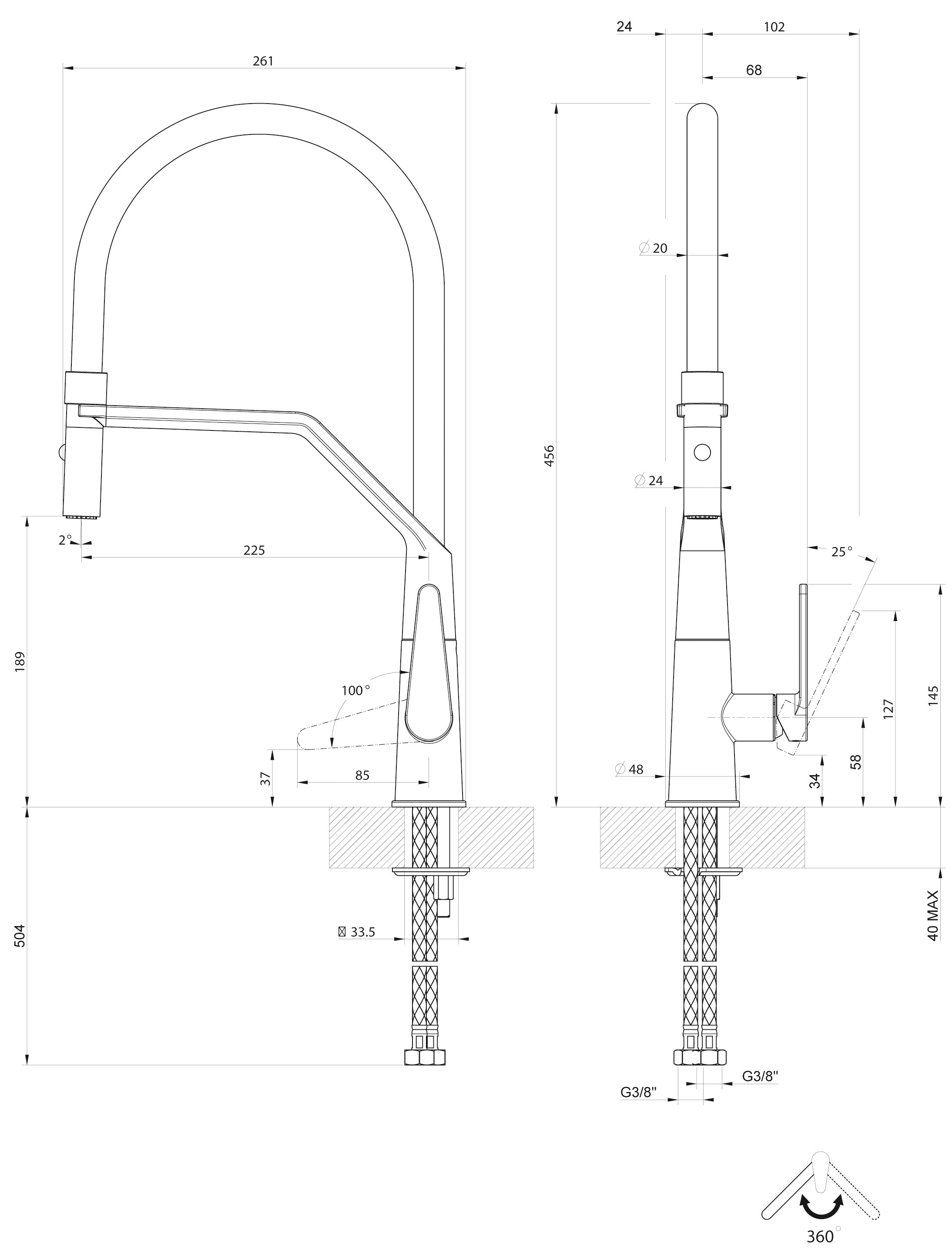 SYSTEMCERAM Armatur Tono Pro Schwarz   18738