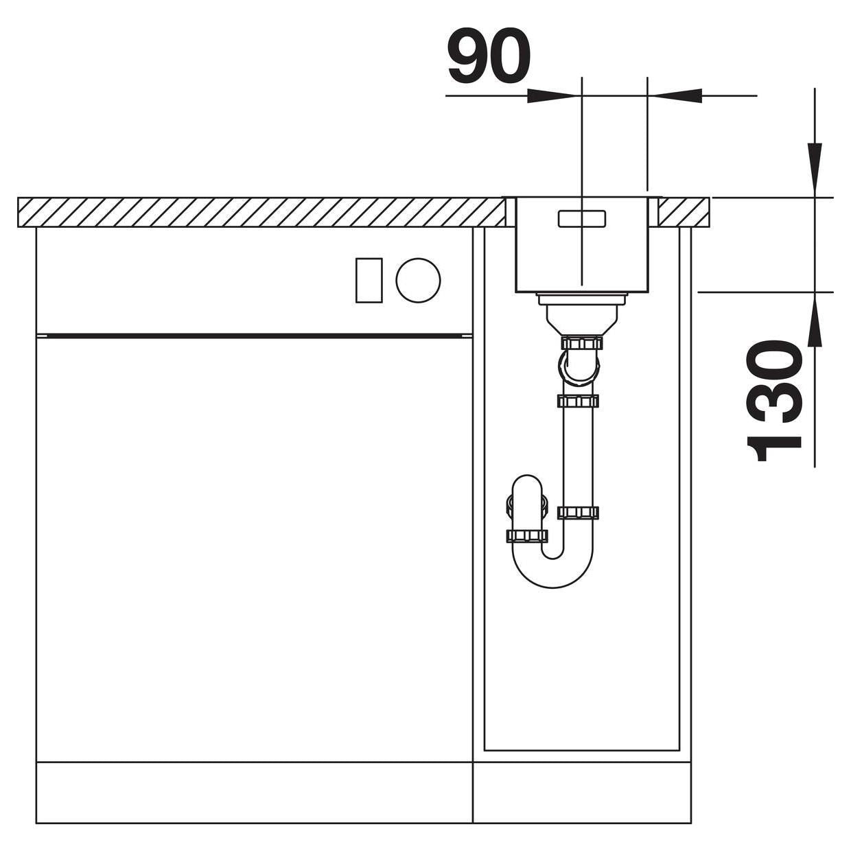 BLANCO ANDANO 180-IF Edelstahl Seidenglanz ohne Ablauffernbedienung ohne Zubehör 522951