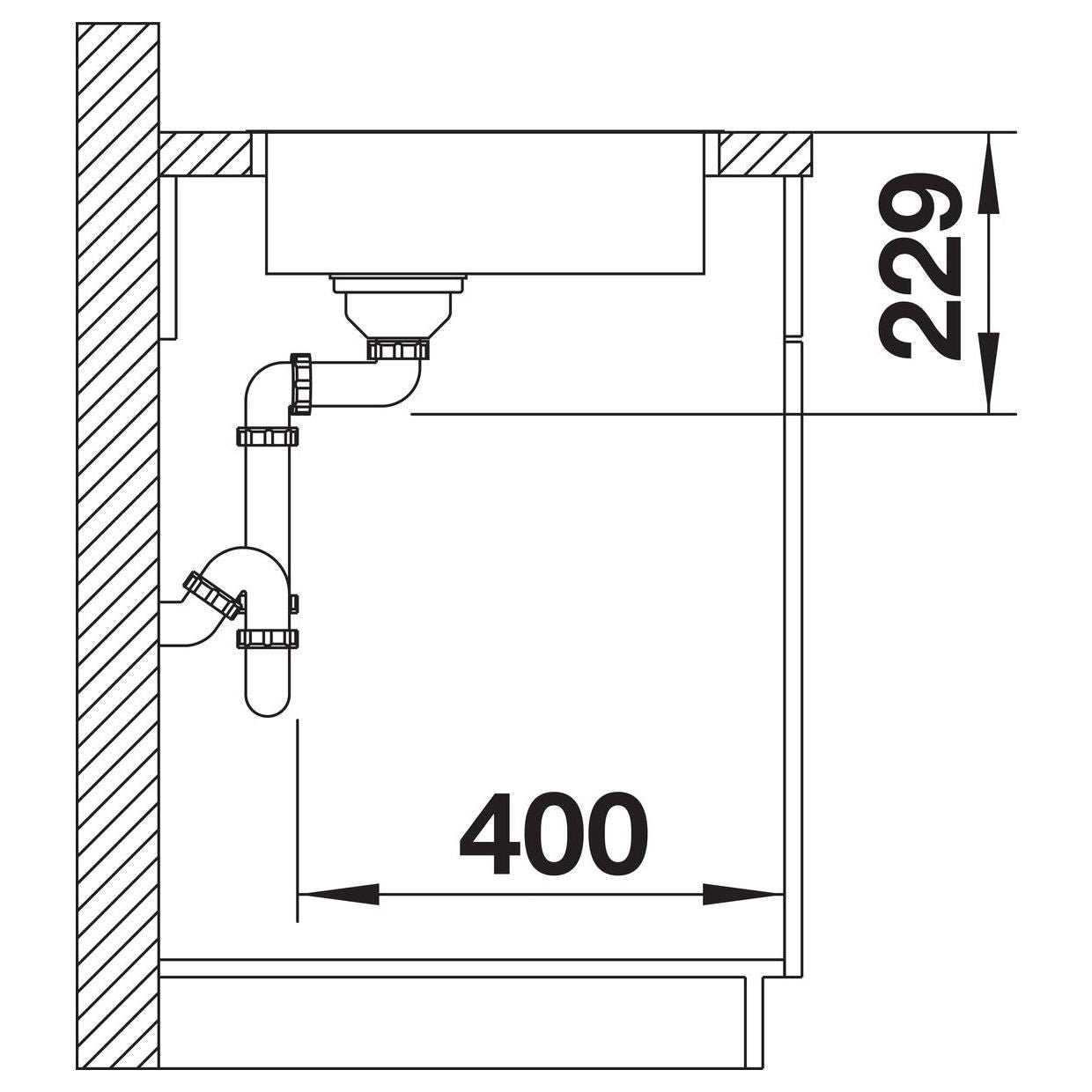 BLANCO ANDANO 180-IF Edelstahl Seidenglanz ohne Ablauffernbedienung ohne Zubehör 522951