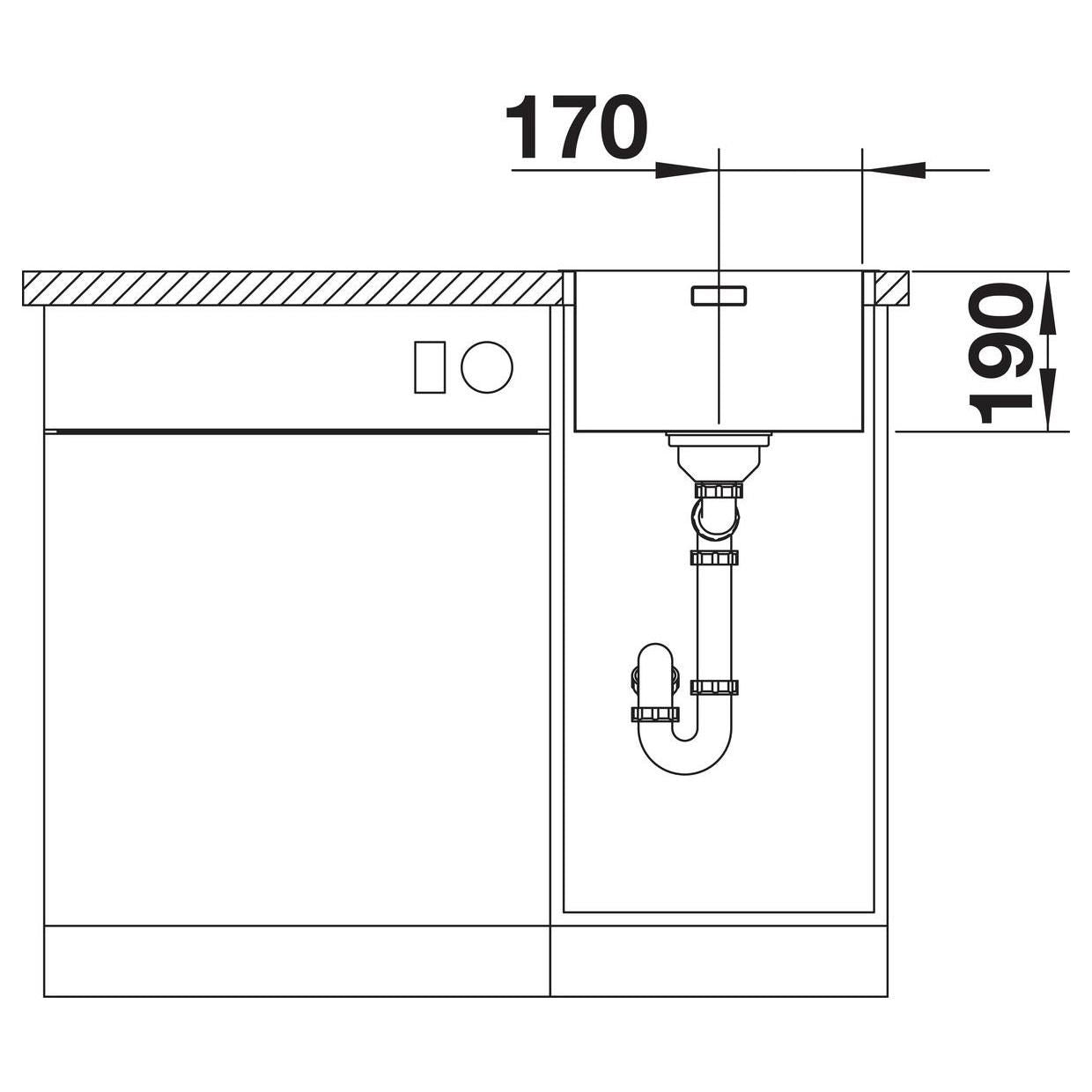 BLANCO ANDANO 340-IF Edelstahl Seidenglanz ohne Ablauffernbedienung 522953