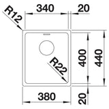 BLANCO ANDANO 340-IF Edelstahl Seidenglanz ohne Ablauffernbedienung 522953