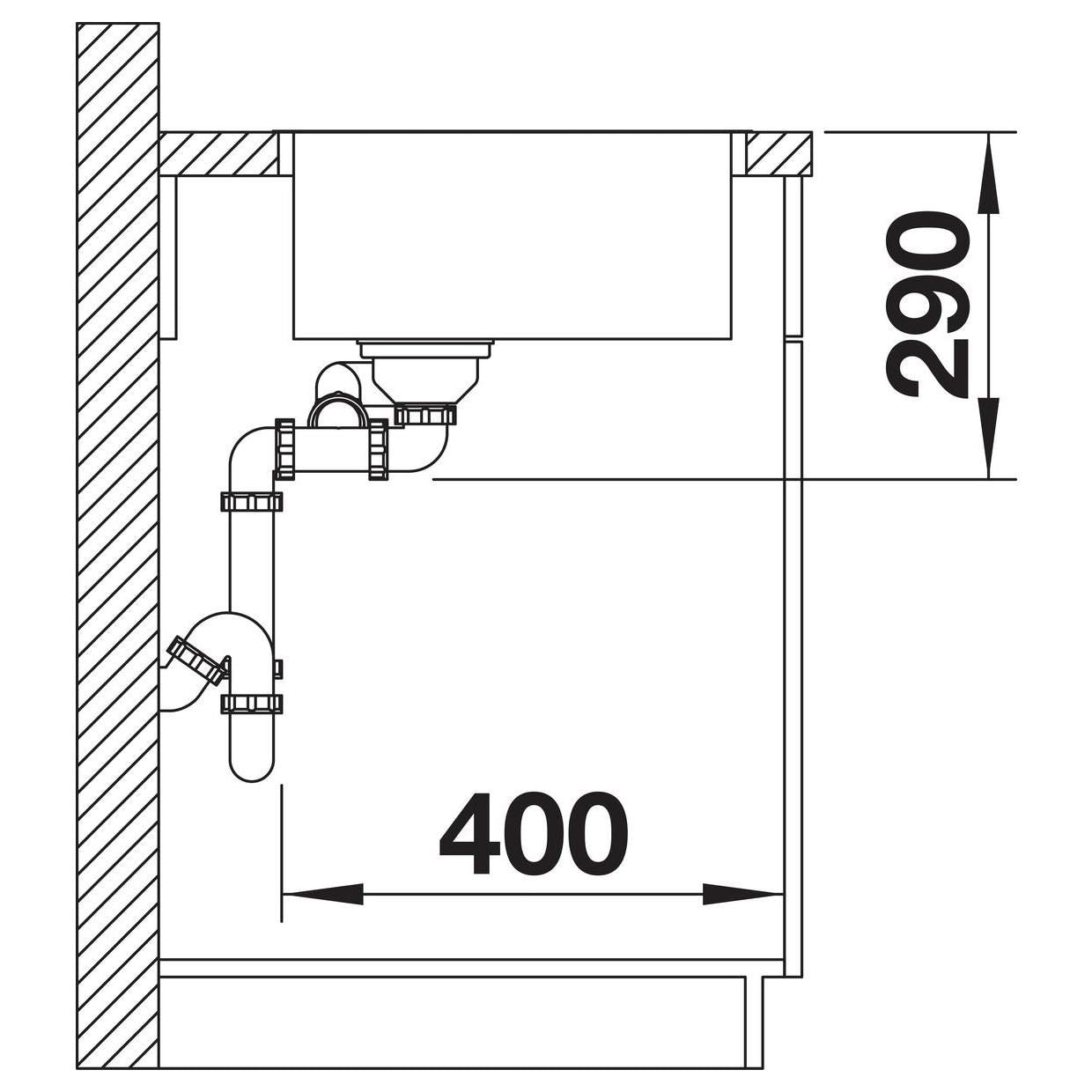 BLANCO ANDANO 340/180-IF Edelstahl Seidenglanz ohne Ablauffernbedienung Hauptbecken rechts 522973