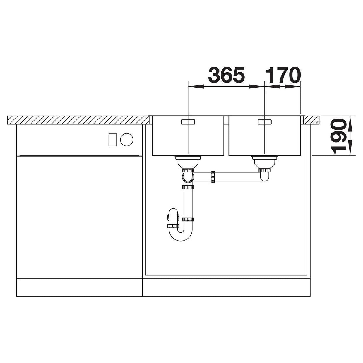 BLANCO ANDANO 340/340-IF Edelstahl Seidenglanz ohne Ablauffernbedienung 522981