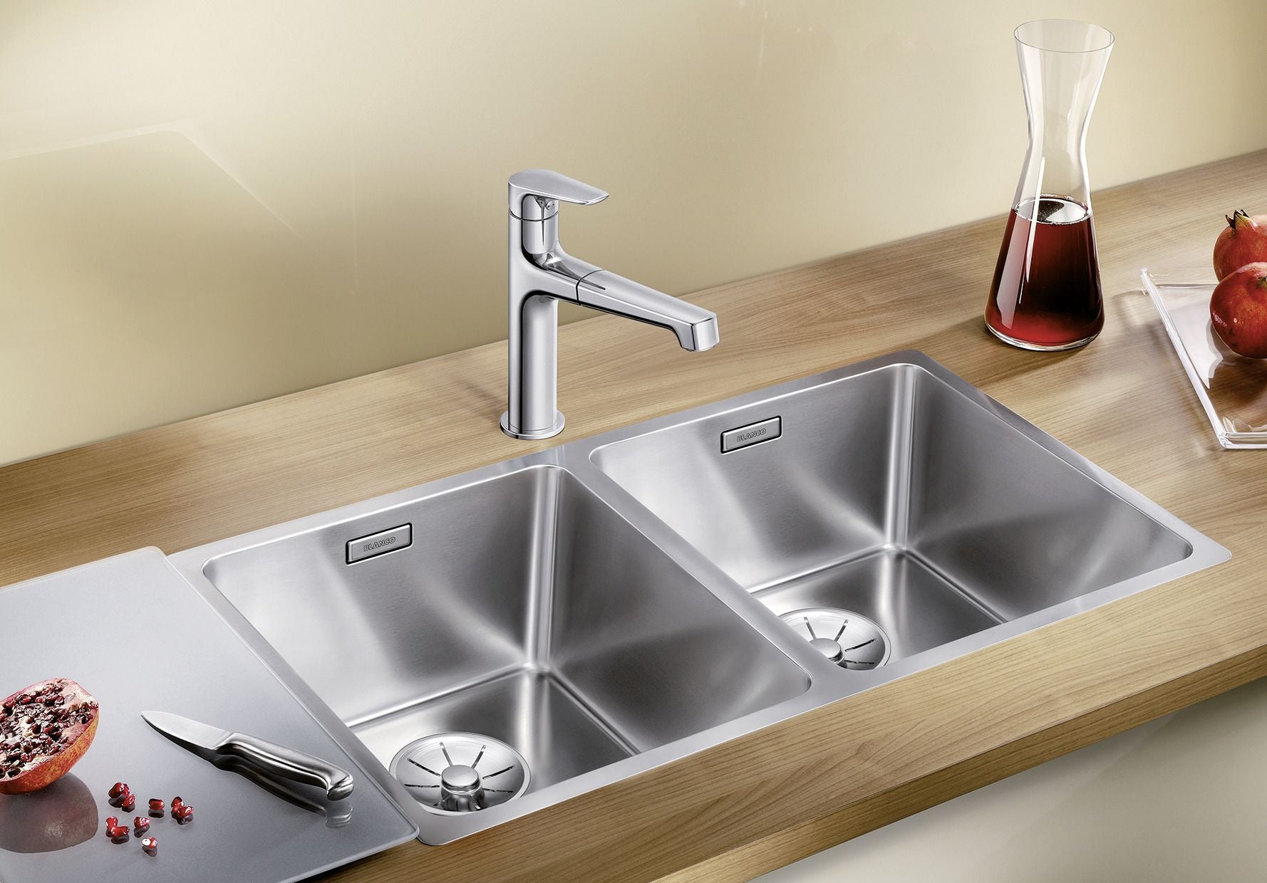 BLANCO ANDANO 340/340-IF Edelstahl Seidenglanz ohne Ablauffernbedienung 522981