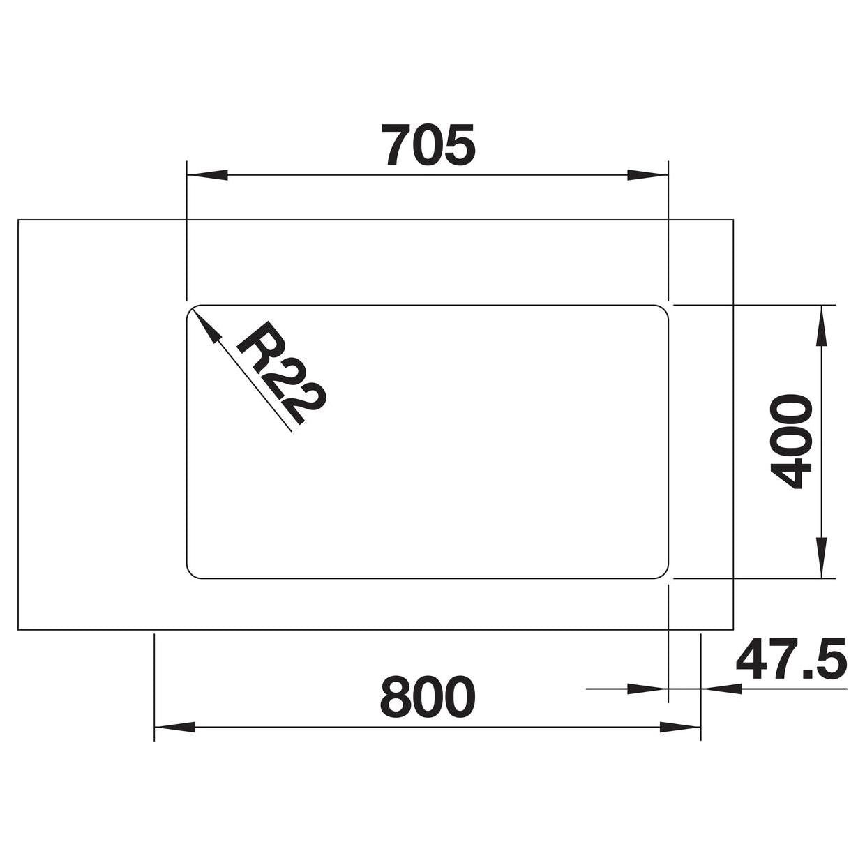 BLANCO ANDANO 340/340-U Edelstahl Seidenglanz ohne Ablauffernbedienung 522983