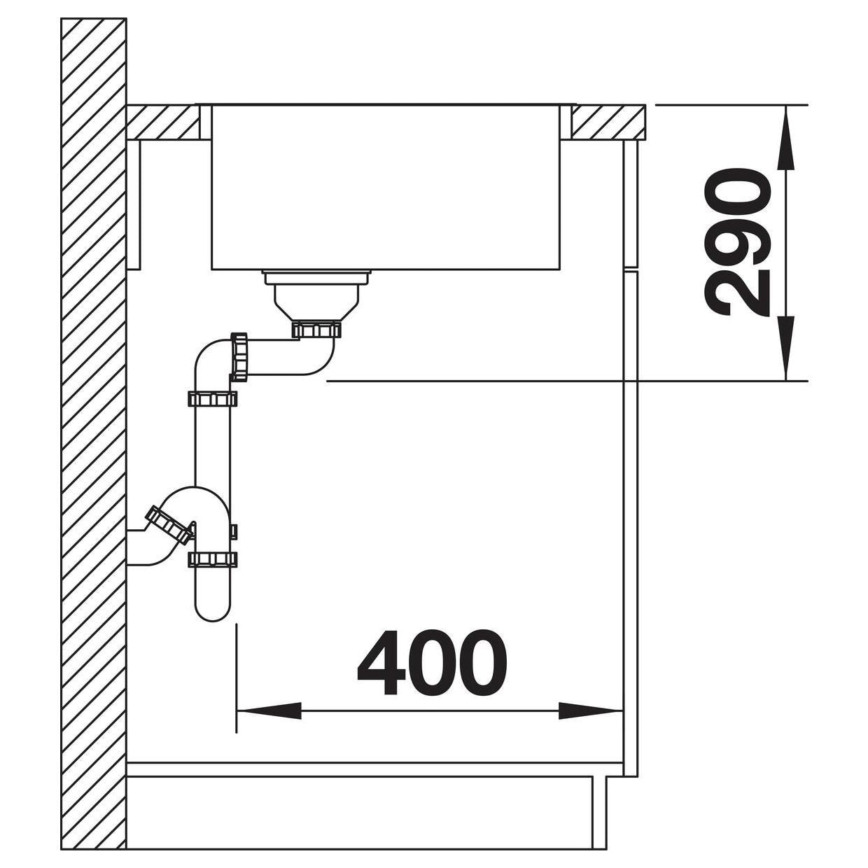 BLANCO ANDANO 400-IF Edelstahl Seidenglanz ohne Ablauffernbedienung 522957