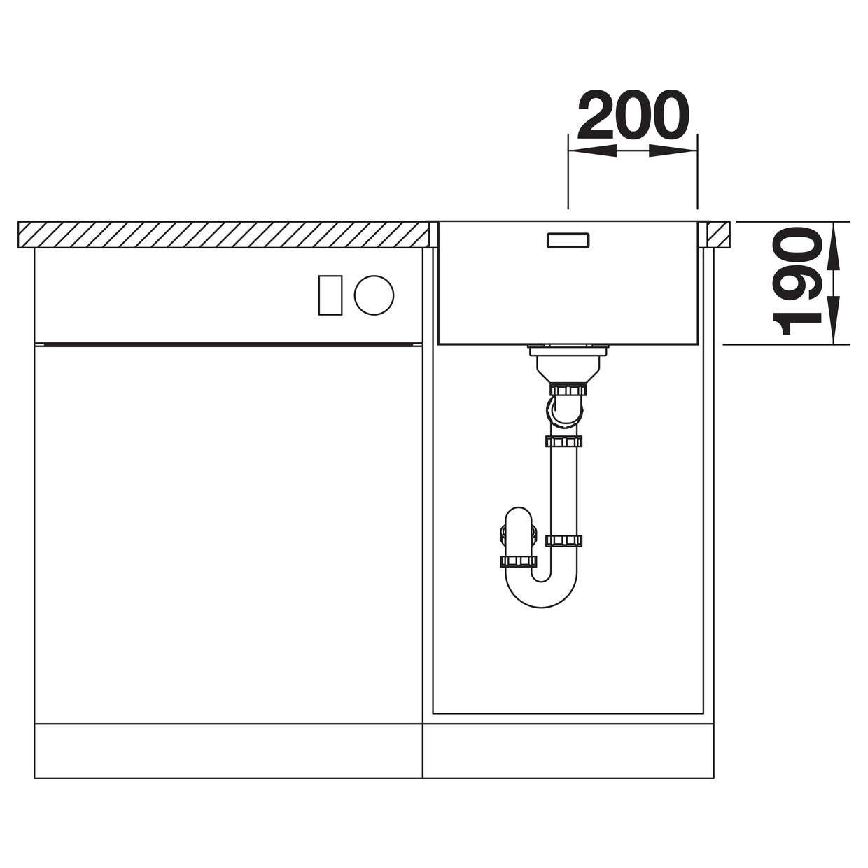 BLANCO ANDANO 400-IF/A Edelstahl Seidenglanz mit Ablauffernbedienung 525244