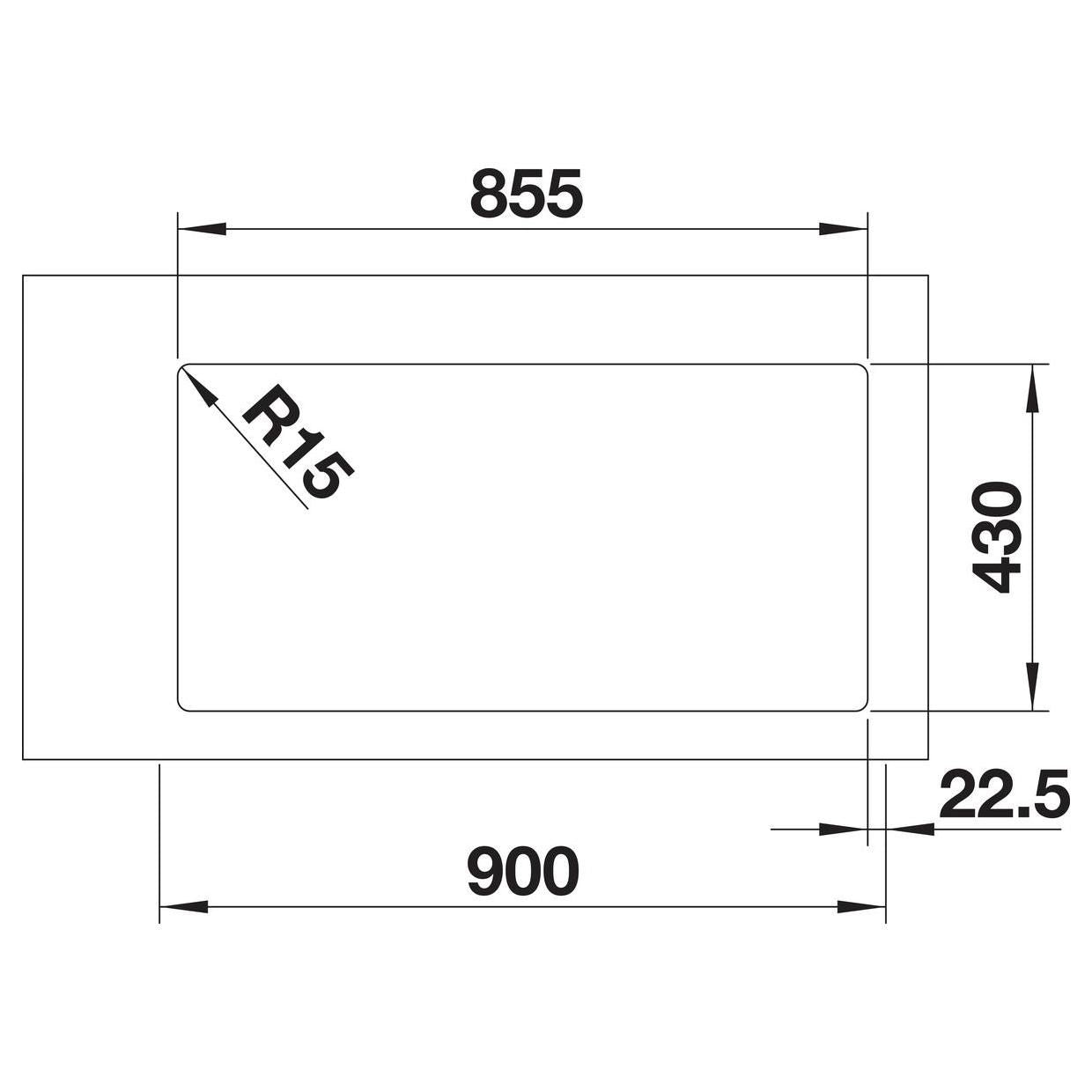 BLANCO ANDANO 400/400-IF Edelstahl Seidenglanz ohne Ablauffernbedienung 522985
