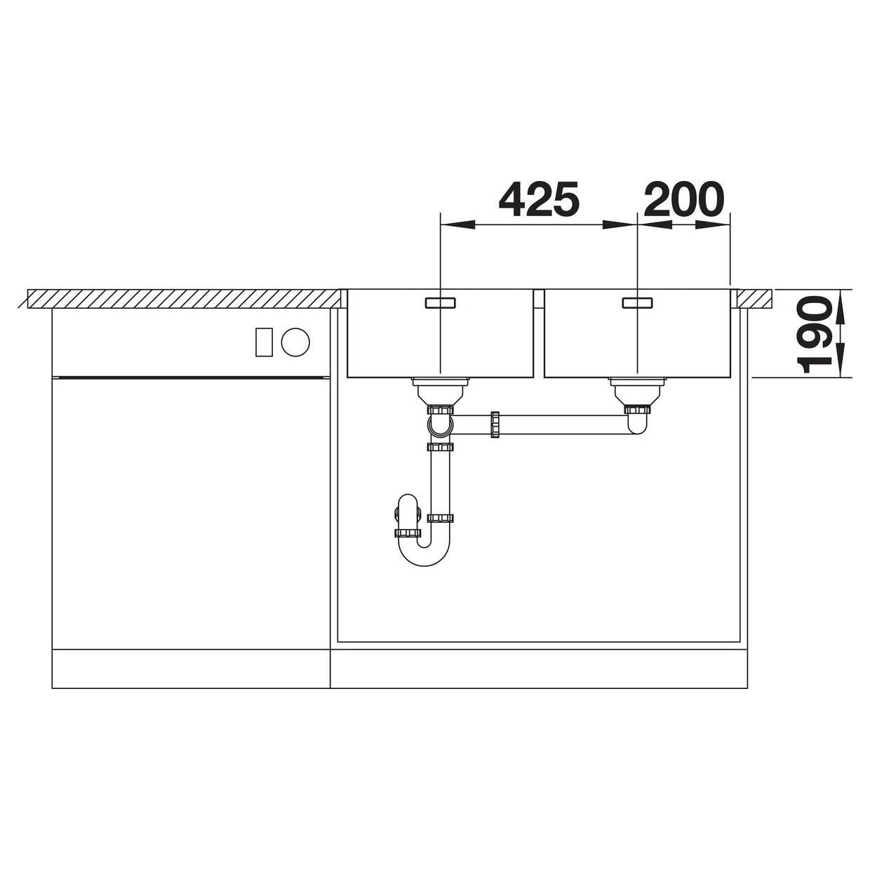 BLANCO ANDANO 400/400-IF Edelstahl Seidenglanz ohne Ablauffernbedienung 522985