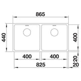 BLANCO ANDANO 400/400-IF Edelstahl Seidenglanz ohne Ablauffernbedienung 522985