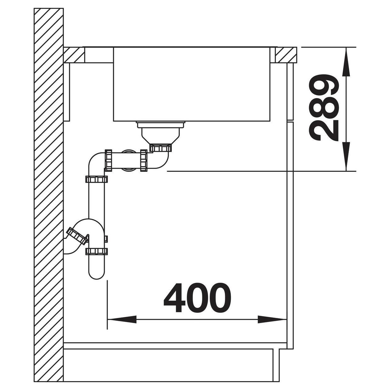 BLANCO ANDANO 400/400-IF/A Edelstahl Seidenglanz mit Ablauffernbedienung 525249