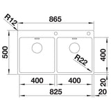BLANCO ANDANO 400/400-IF/A Edelstahl Seidenglanz mit Ablauffernbedienung 525249