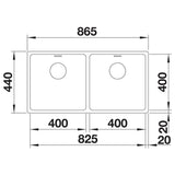 BLANCO ANDANO 400/400-U Edelstahl Seidenglanz ohne Ablauffernbedienung 522987