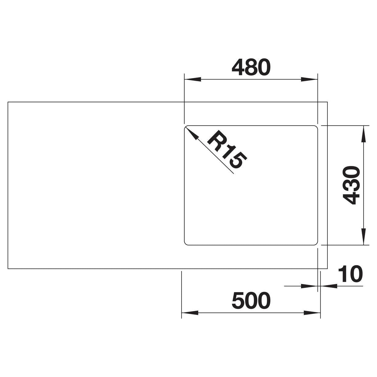 BLANCO ANDANO 450-IF Edelstahl Seidenglanz ohne Ablauffernbedienung 522961