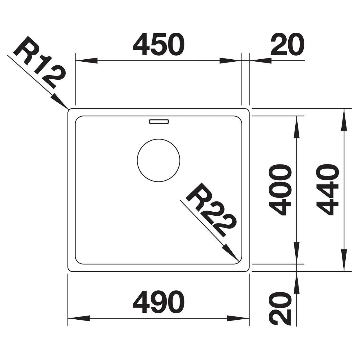 BLANCO ANDANO 450-IF Edelstahl Seidenglanz ohne Ablauffernbedienung 522961