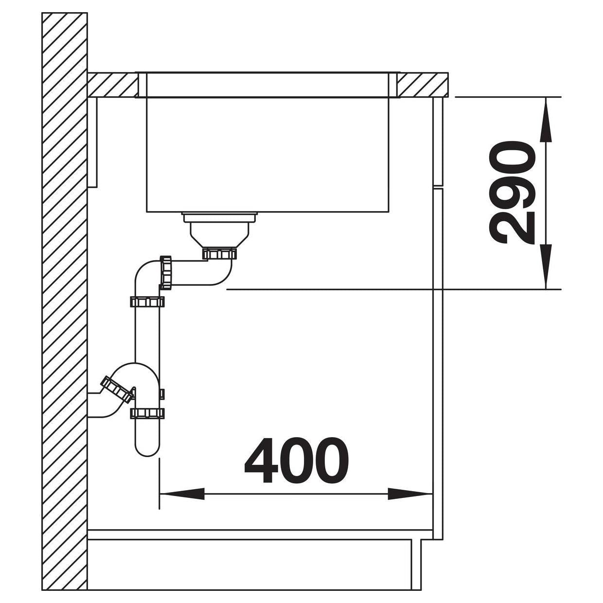 BLANCO ANDANO 450-U Edelstahl Seidenglanz ohne Ablauffernbedienung 522963