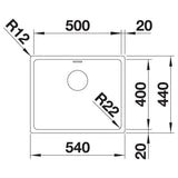 BLANCO ANDANO 500-IF Edelstahl Seidenglanz ohne Ablauffernbedienung 522965