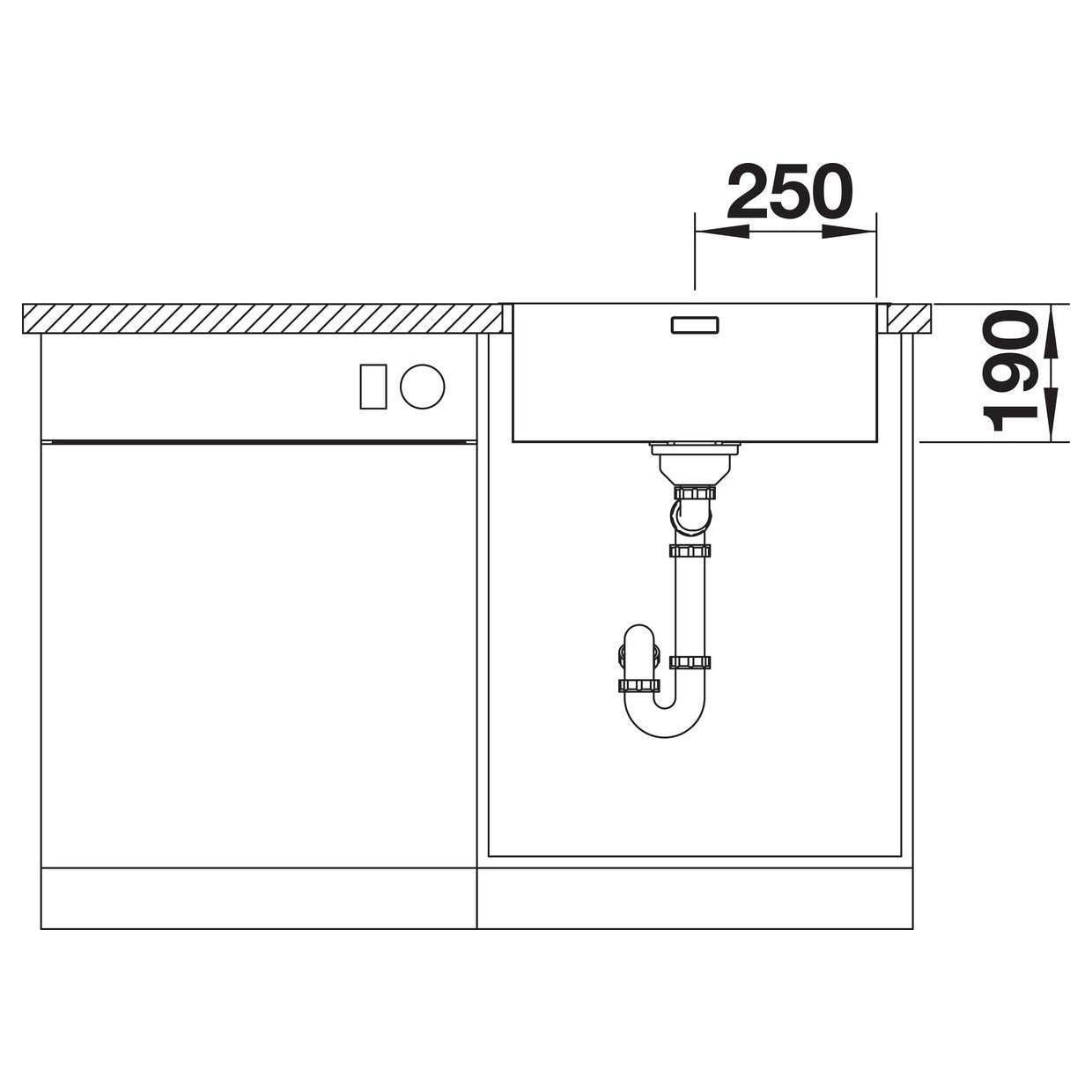 BLANCO ANDANO 500-IF/A Edelstahl Seidenglanz mit Ablauffernbedienung 525245