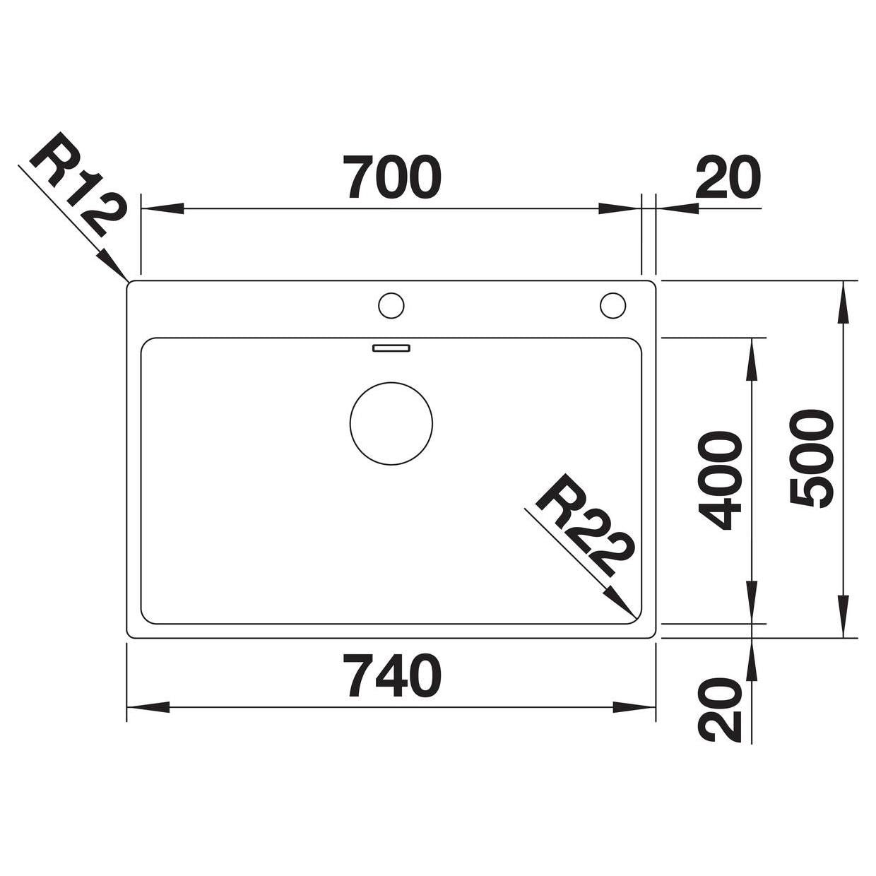 BLANCO ANDANO 700-IF/A Edelstahl Seidenglanz mit Ablauffernbedienung 525246