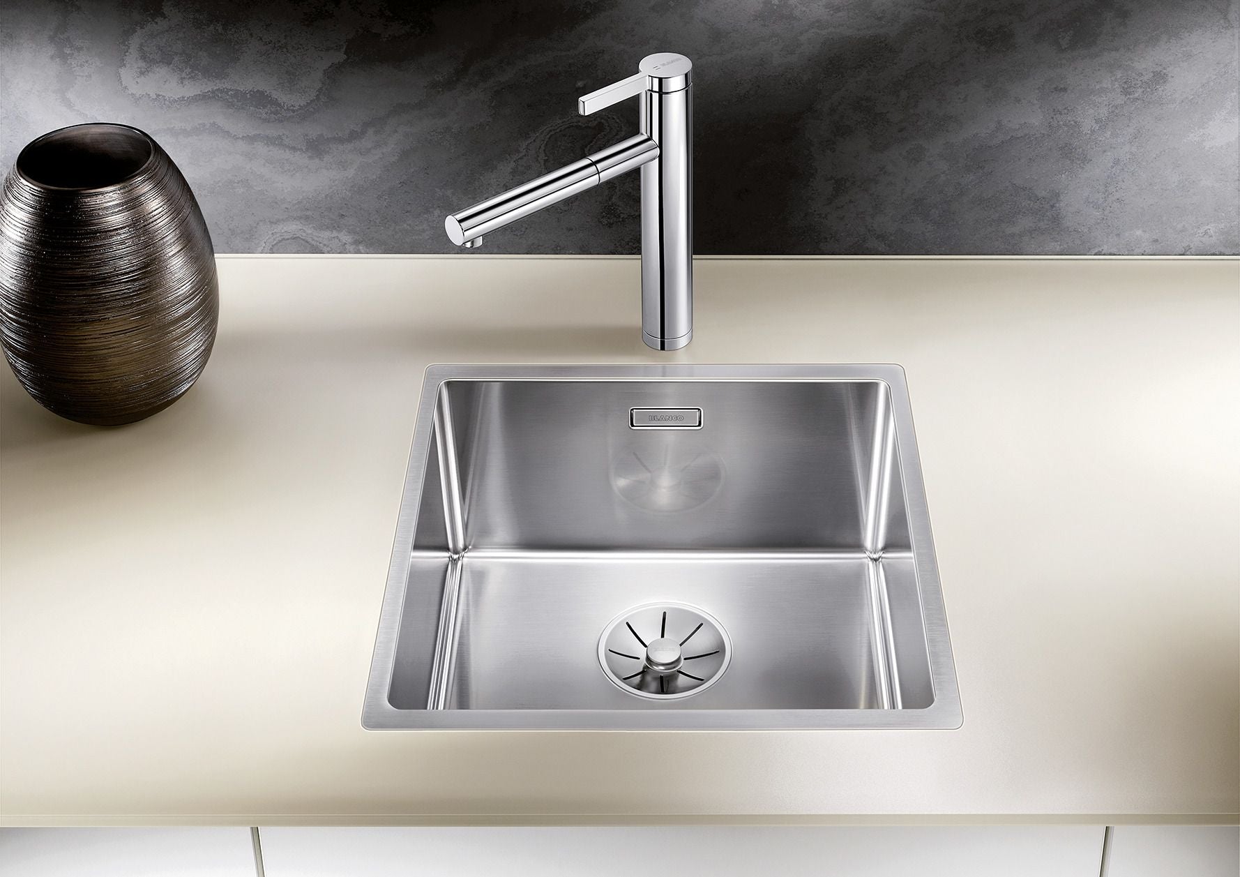 BLANCO CLARON 400-IF Edelstahl Seidenglanz ohne Ablauffernbedienung keine Beckenlage 521572