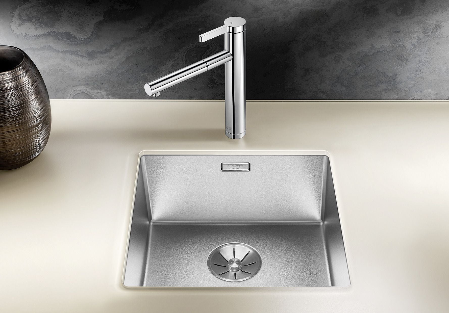 BLANCO CLARON 400-U Durinox Edelstahl Durinox ohne Ablauffernbedienung keine Beckenlage 523385