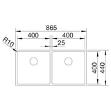 BLANCO CLARON 400/400-U Edelstahl Seidenglanz ohne Ablauffernbedienung 521618