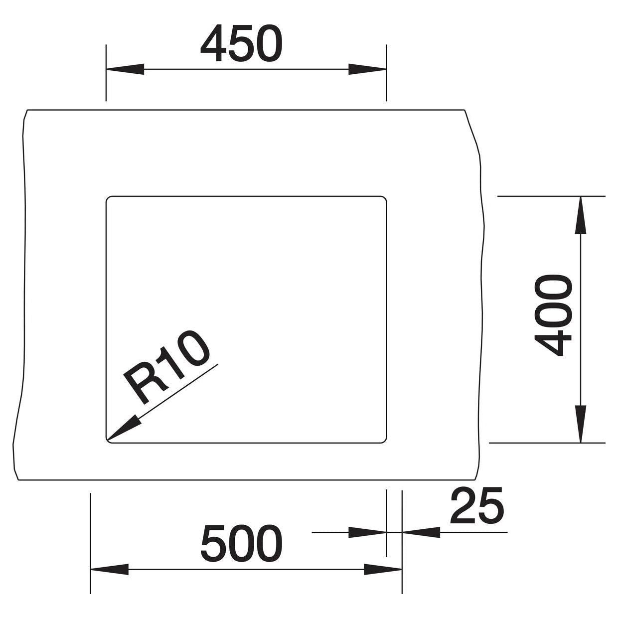 BLANCO CLARON 450-U Edelstahl Seidenglanz ohne Ablauffernbedienung keine Beckenlage 521575