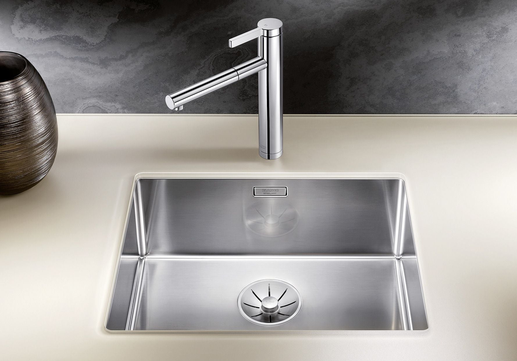 BLANCO CLARON 500-U Edelstahl Seidenglanz ohne Ablauffernbedienung keine Beckenlage 521577