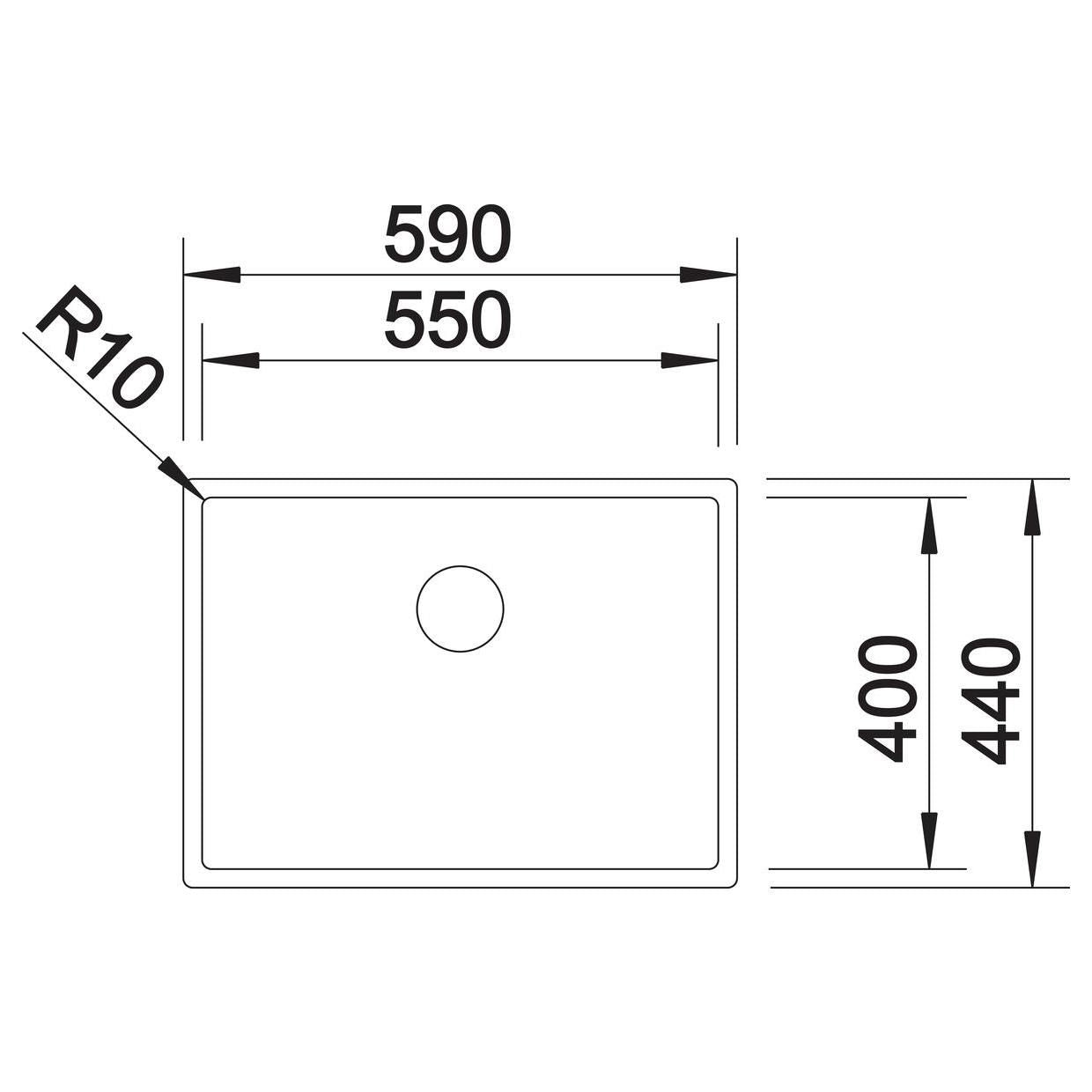 BLANCO CLARON 550-IF Edelstahl Seidenglanz ohne Ablauffernbedienung keine Beckenlage 521578