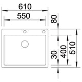 BLANCO CLARON 550-IF/A Edelstahl Seidenglanz mit Ablauffernbedienung keine Beckenlage 521639