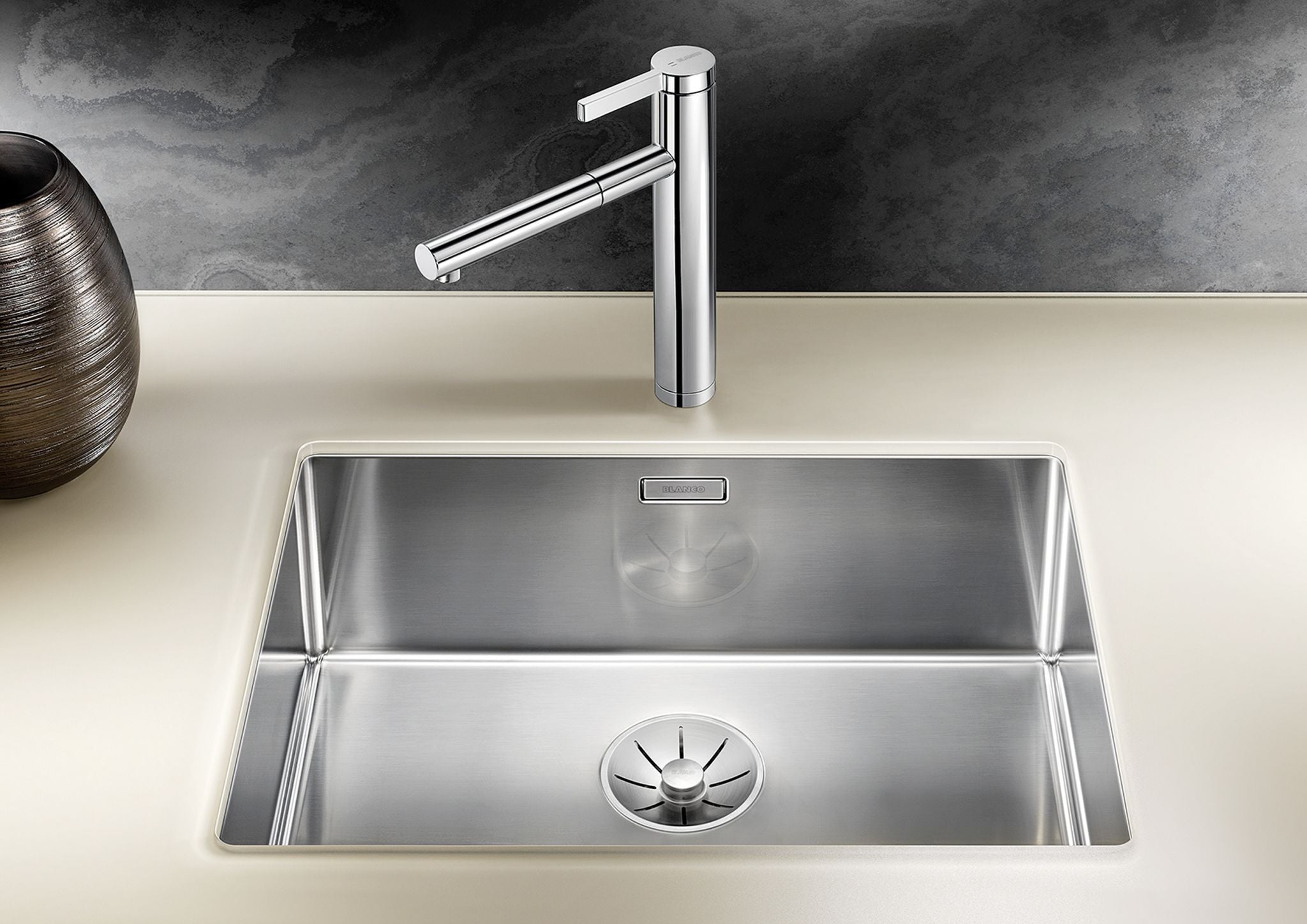 BLANCO CLARON 550-U Edelstahl Seidenglanz ohne Ablauffernbedienung keine Beckenlage 521579