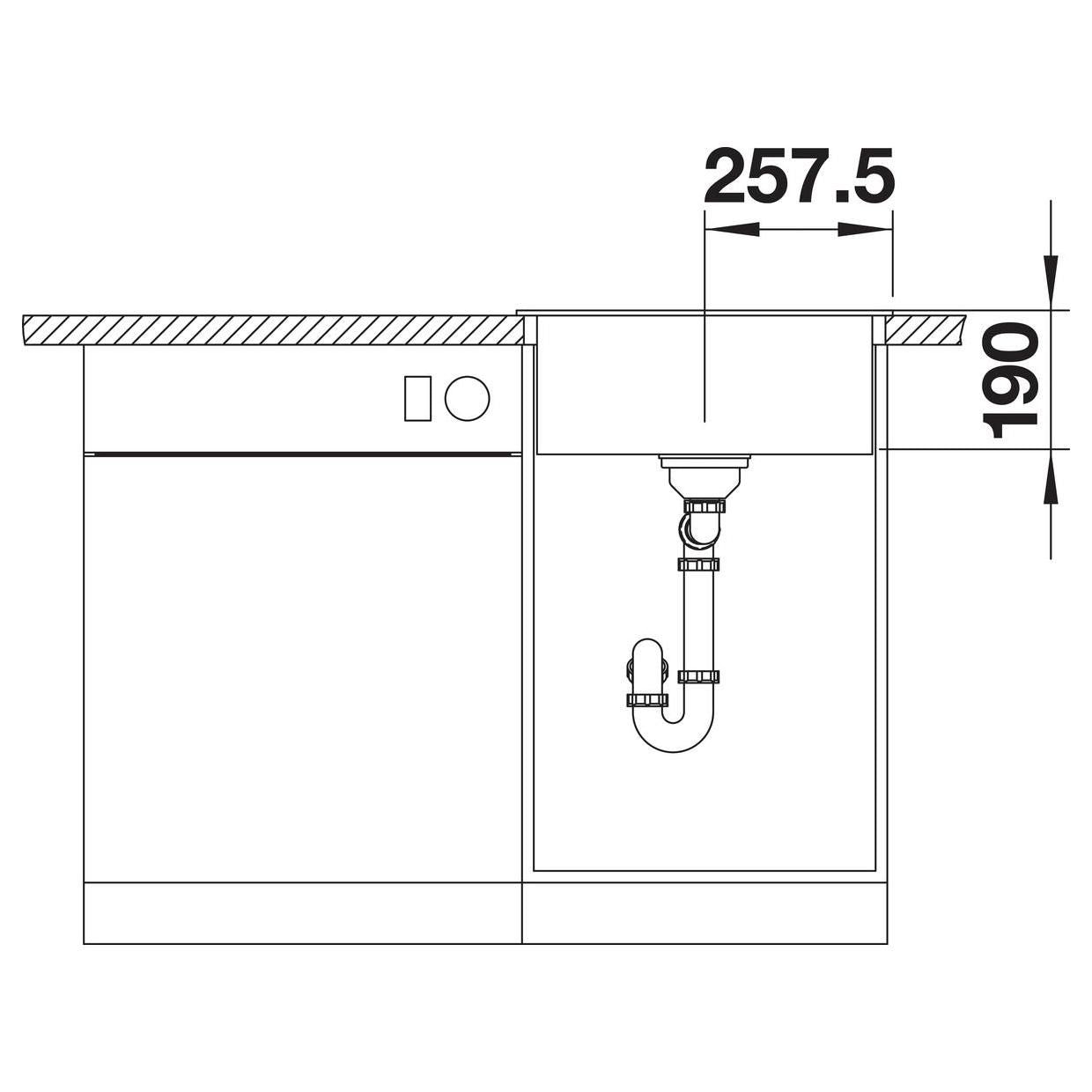 BLANCO DALAGO 5-F SILGRANIT mit Ablauffernbedienung felsgrau 518849