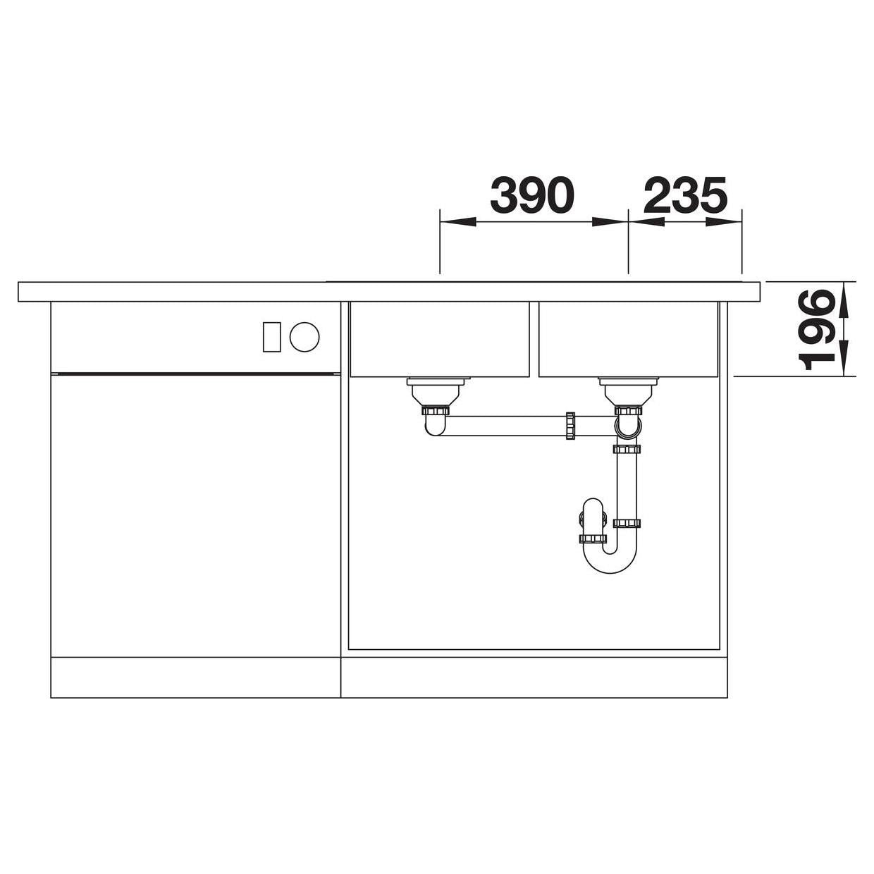 BLANCO DIVON II 8-IF Edelstahl Seidenglanz mit Ablauffernbedienung 521663