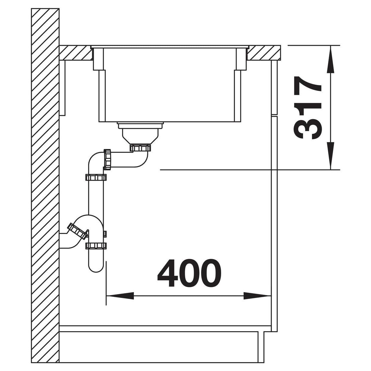BLANCO ETAGON 500-F SILGRANIT ohne Ablauffernbedienung mit Zubehör felsgrau 526344