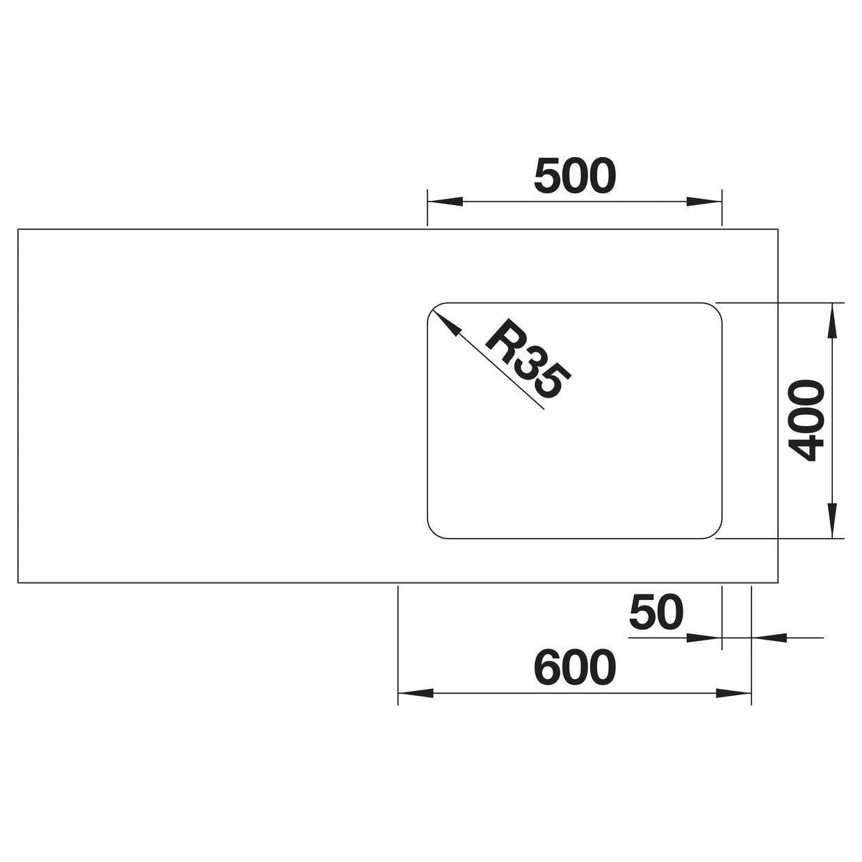 BLANCO ETAGON 500-U Edelstahl Seidenglanz ohne Ablauffernbedienung   521841