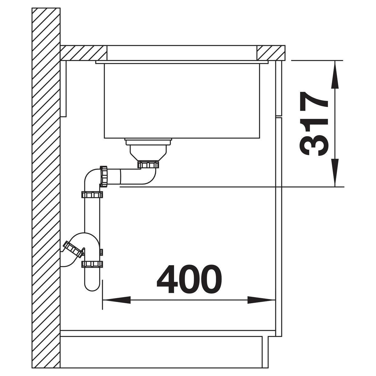 BLANCO ETAGON 500-U SILGRANIT ohne Ablauffernbedienung mit Zubehör café 522236