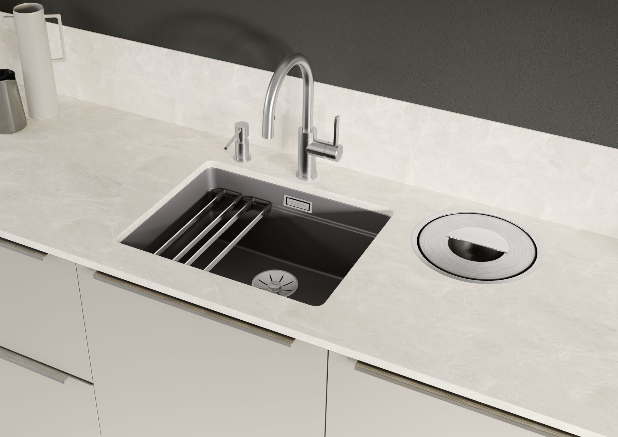 BLANCO ETAGON 500-U Keramik ohne Ablauffernbedienung mit Zubehör schwarz 525155