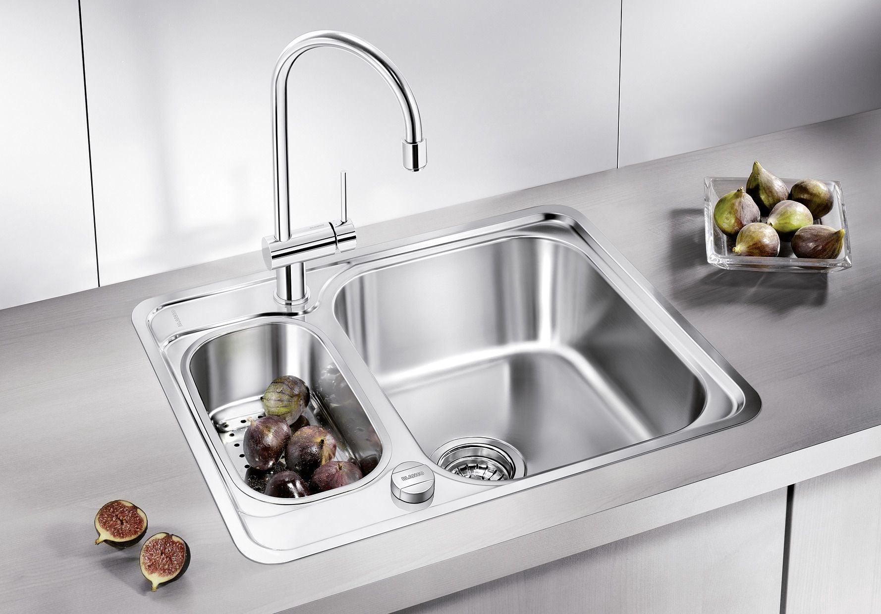 BLANCO LANTOS 6-IF Edelstahl Bürstfinish mit Ablauffernbedienung mit Schale reversibel 516676